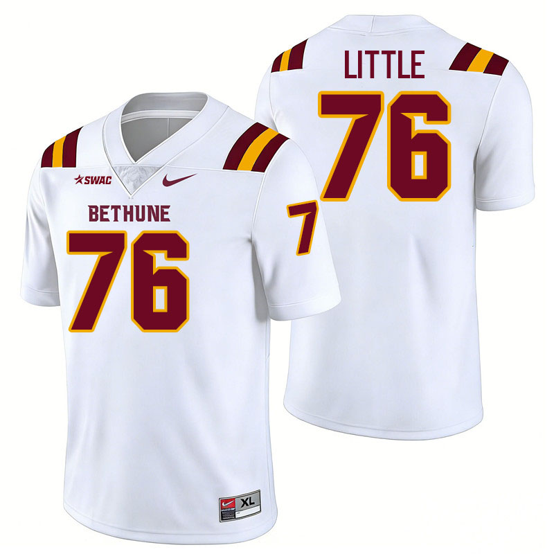 Bethune-Cookman Wildcats #76 Larry Little College Football Jerseys,Uniforms-White